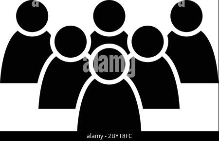 6 people icon. Group of persons. Simplified human pictogram. Modern simple flat vector icon. Stock Vector