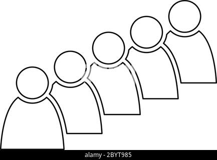 5 people icon. Group of persons. Simplified human pictogram. Modern simple flat vector icon. Stock Vector