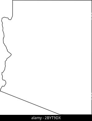 Arizona state map outline - smooth simplified US state shape map vector ...