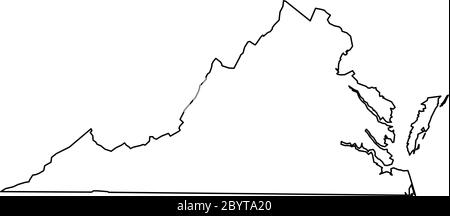 Virginia map outline - smooth simplified US state shape map vector ...