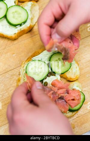 Lox delight sandwich Stock Photo