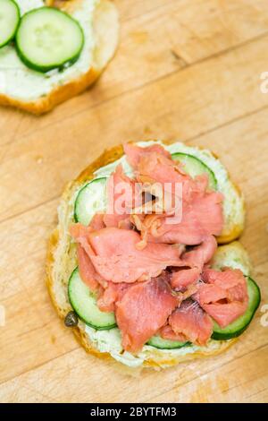 Lox delight sandwich Stock Photo