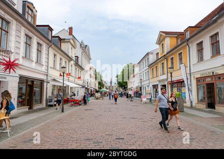 Potsdam, Germany - July 2019: Main shopping street in Potsdam city center, Germany, in summer. Stock Photo