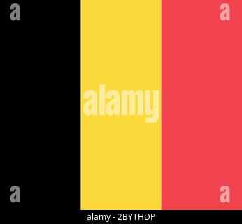 Flag of Belgium. Vector flag with official colors and correct proportion Stock Vector