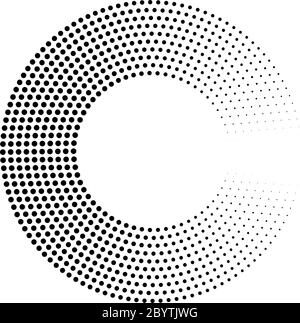 Abstract ring of black dots. Halftone effect with gradient. Modern design vector background. Stock Vector