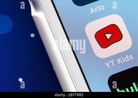 Youtube Kids App Logo On Google Play Store Is Shown On Tablet Screen Stock Photo Alamy