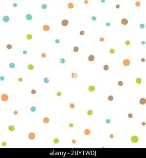 Scattered colorful brush dots. Seamless background pattern. Abstract vector wallpaper. Stock Vector