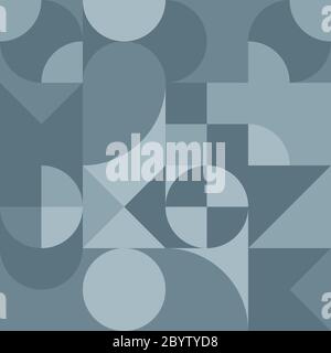Abstract geometric retro design. Vector seamless pattern in grey shades. Stock Vector
