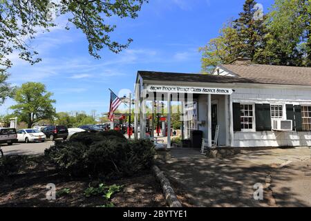 Gas station Stony Brook Village Long Island New York Stock Photo