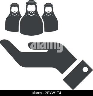 Social Development for Arabs, icon for saudi people or UAE Stock Vector