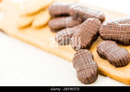 Chocolate covered Nutter Butters Stock Photo