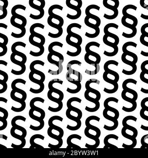 Section signs seamless pattern. Vector paragraph marks background. Legal code or law theme. Stock Vector