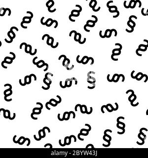 Section signs random seamless pattern. Vector paragraph marks background. Legal code or law theme. Stock Vector