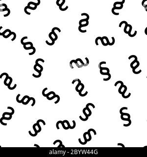 Section signs random seamless pattern. Vector paragraph marks background. Legal code or law theme. Stock Vector