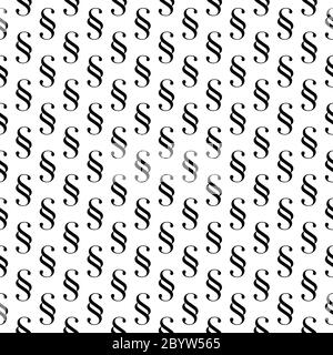 Section signs random seamless pattern. Vector paragraph marks background. Legal code or law theme. Stock Vector