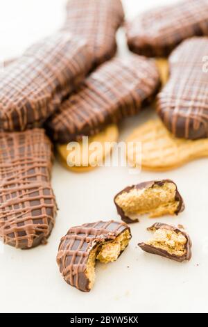 Chocolate covered Nutter Butters Stock Photo