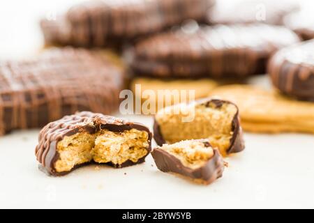 Chocolate covered Nutter Butters Stock Photo