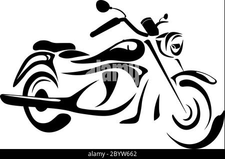 Chopper Bike flat vector, Vintage chopper motorcycle, Illustration, Isolated Motorcycle Stock Vector
