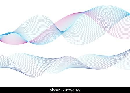 Beautiful waves bright design elements Stock Vector