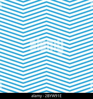 Seamless chevron pattern in blue and white. Horizontal zigzag lines in obtuse angle. Retro navy style vector background. Stock Vector
