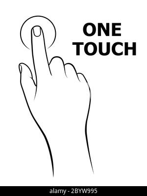 One touch button design. Touch sensor screen vector illustration. Stock Vector