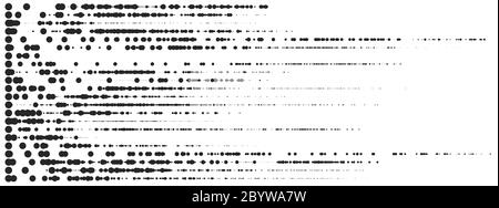 Wide vector halftone dots background. Stylish black dots lines on white background. Stock Vector
