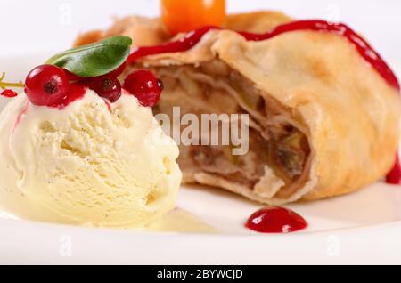 Vanilla ice cream close up Stock Photo