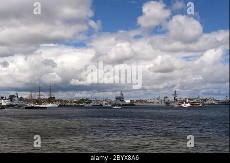 In the port of Kiel during Kieler Woche 2014 Stock Photo