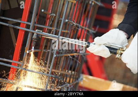 gas flame cutting Stock Photo