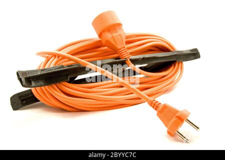 orange extension cord Stock Photo
