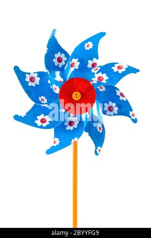blue children's pinwheel Stock Photo