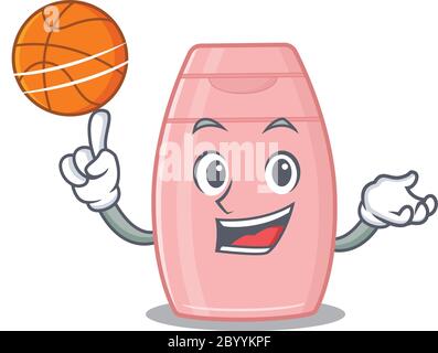 Sporty Cartoon Mascot Design Of Baby Boy Boots With Basketball