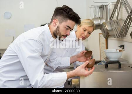 chocolate egg designs Stock Photo