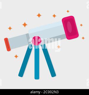 telescope with tripod isolated vector illustration symbol Stock Vector