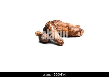 Fresh taro isolated on white background Stock Photo