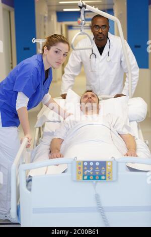 an emergency operation team in hospital Stock Photo