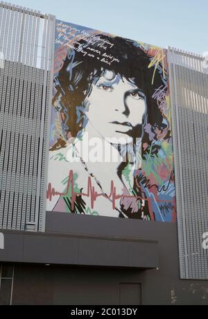 Hollywood, California, USA 9th June 2020 A general view of of Jim Morrison of the Doors Mural Street Art on June 9, 2020 in Hollywood, California, USA. Photo by Barry King/Alamy Stock Photo Stock Photo