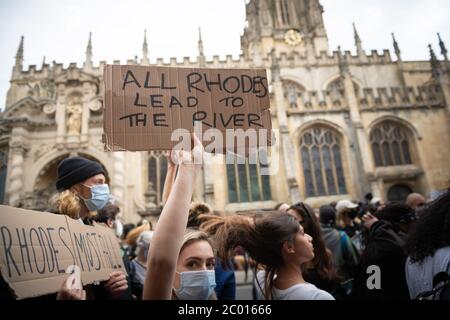 Black Lives Matter Protest, Cecil Rhodes Statue, Oriol College, Oxford ...