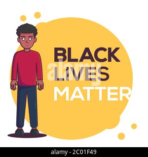 Black Lives Matter. Protest Banner about Human Right of Black People. Black People Vector Illustration Stock Vector