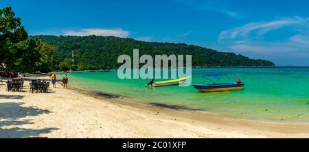 Redang Islands, Malaysia; May-2019; White Sand Beach, Redang Island, Malaysia Stock Photo