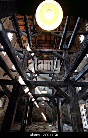 view of the crosses room inside the Risiera di San Sabba. Trieste, Italy Stock Photo