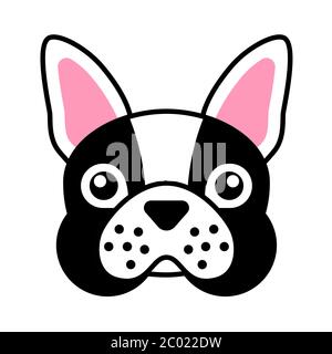 Cute French bulldog face. Design for greeting card, sticker, poster, pin, print and t shirts Stock Vector