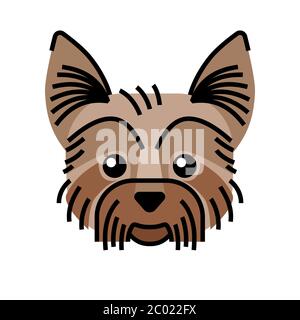 Yorkshire terrier cute icon. Graphic illustration in vector for t-shirt emblem, tattoo, logo. Stock Vector