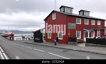 Reykjavik Iceland July 2 2018 View of a Caruso restaurant by