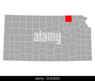 Map of Marshall in Kansas Stock Photo