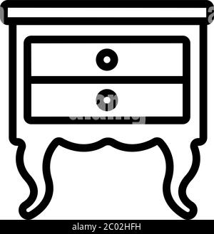 nightstand old-fashioned style icon vector outline illustration Stock Vector