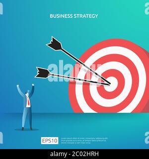 Business concept for goal achievement, vision plan, and management. successful investment income profit strategy management with chess, character Stock Vector