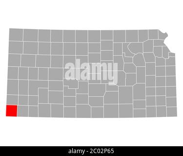 Map of Morton in Kansas Stock Photo