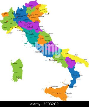 Colorful Italy Political Map With Clearly Labeled Separated Layers Colorful Italy Political Map With Clearly Labeled Separated Layers Vector Illustration 2c032cr 