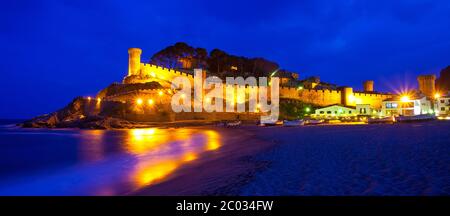 Tossa de Mar, Spain, ancient fortress Vila Vella Stock Photo